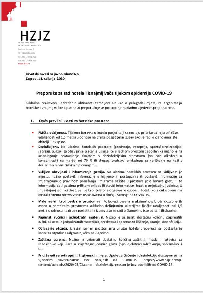 Preporuke i upute HZJZ