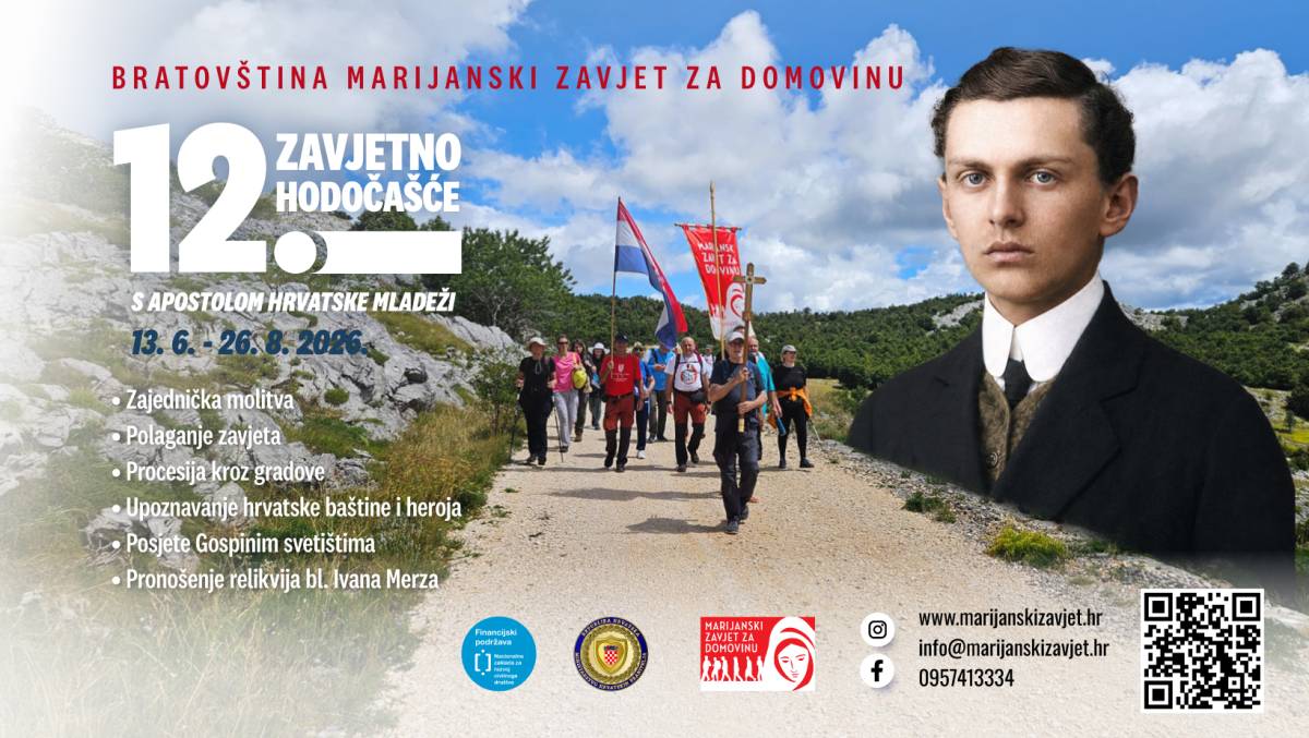 Hodočasnici Marijanskog zavjeta za Domovinu, na svom hodu od Osijeka do Dubrovnika, kroz dvanaesto zavjetno hodočašće, dolaze u Sinj uoči proslave blagdana Velike Gospe