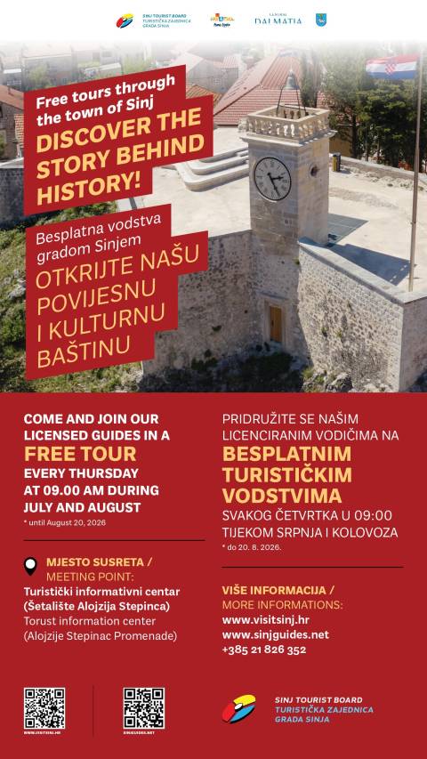 Free expert-guided tours – Sinj 2026