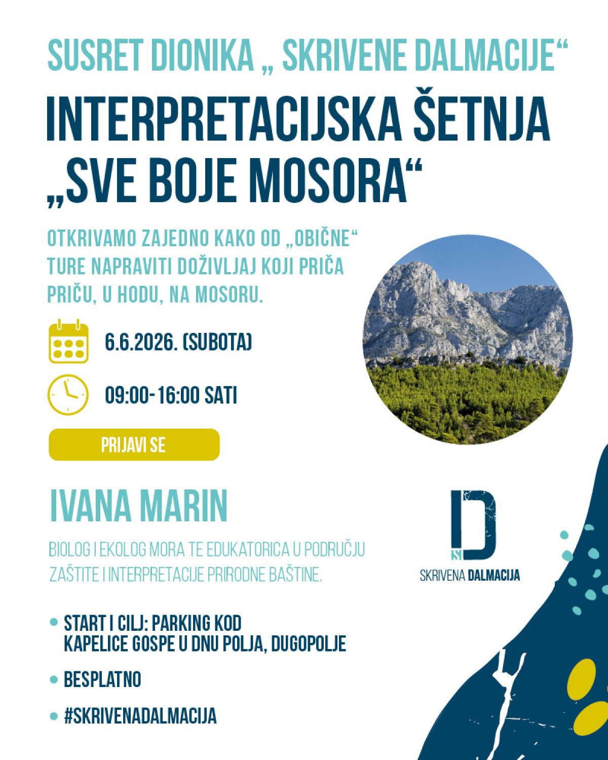 Pretvorite turu u doživljaj: Pridružite nam se na terenskoj edukaciji „Sve boje Mosora“!